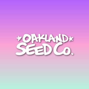 Oakland Seed Co logo in white on a pastel purple background.