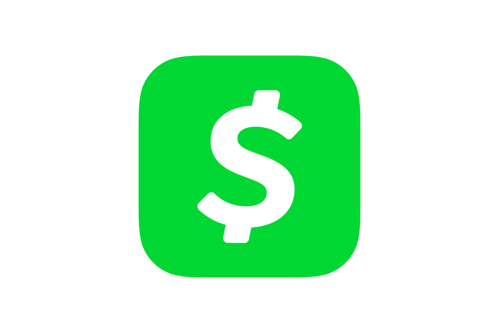 Cash App logo featuring a white dollar sign on a green square with rounded edges.