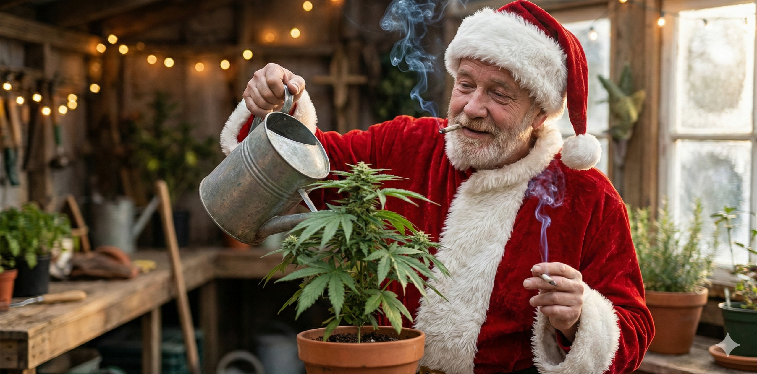 Santa with the legendary Christmas Tree Bud