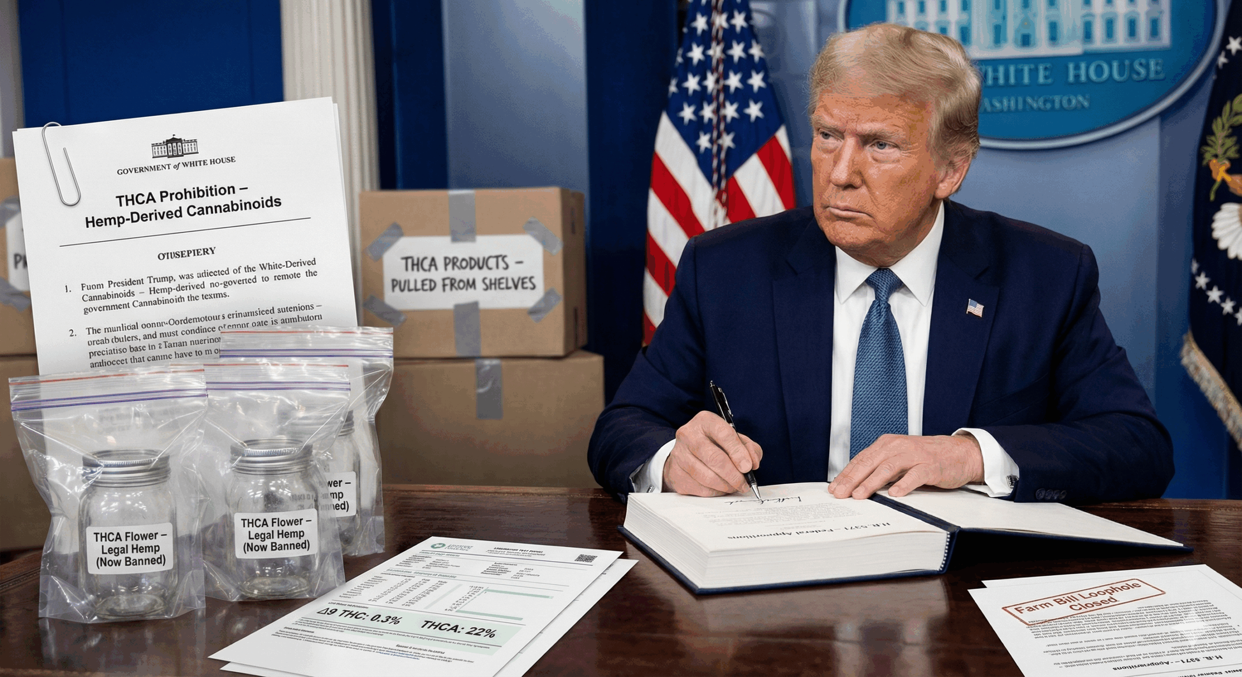 Illustration of hemp THC cap per container under new federal law